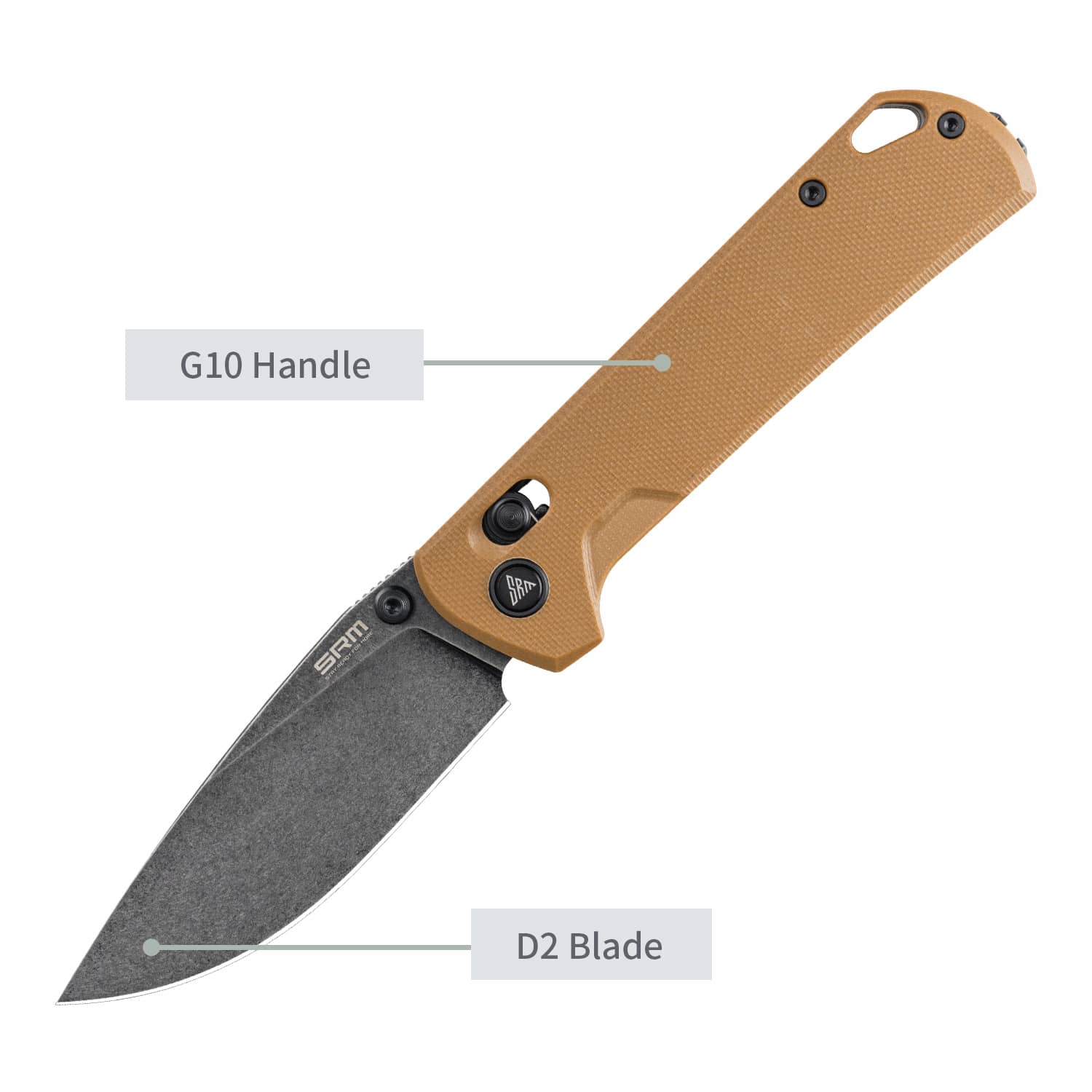 SRM 168L-GW2 (3.38” D2 Blade, G10 Handle) - Image 3