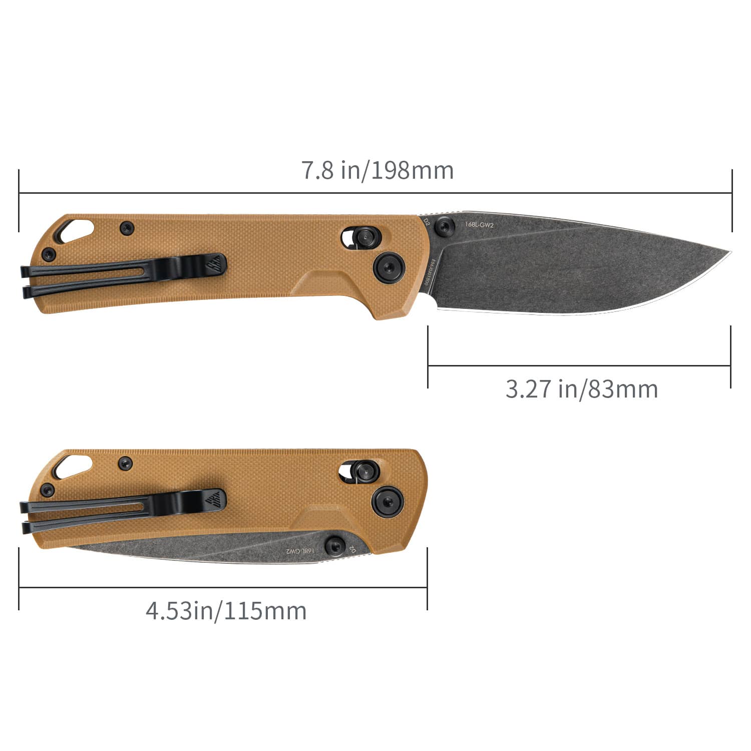 SRM 168L-GW2 (3.38” D2 Blade, G10 Handle) - Image 6