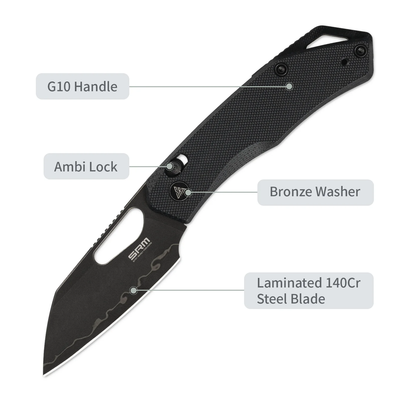 SRM Cub 261M-GB2 (2.83" Laminated 140Cr Blade, G10 Handle) - Image 3