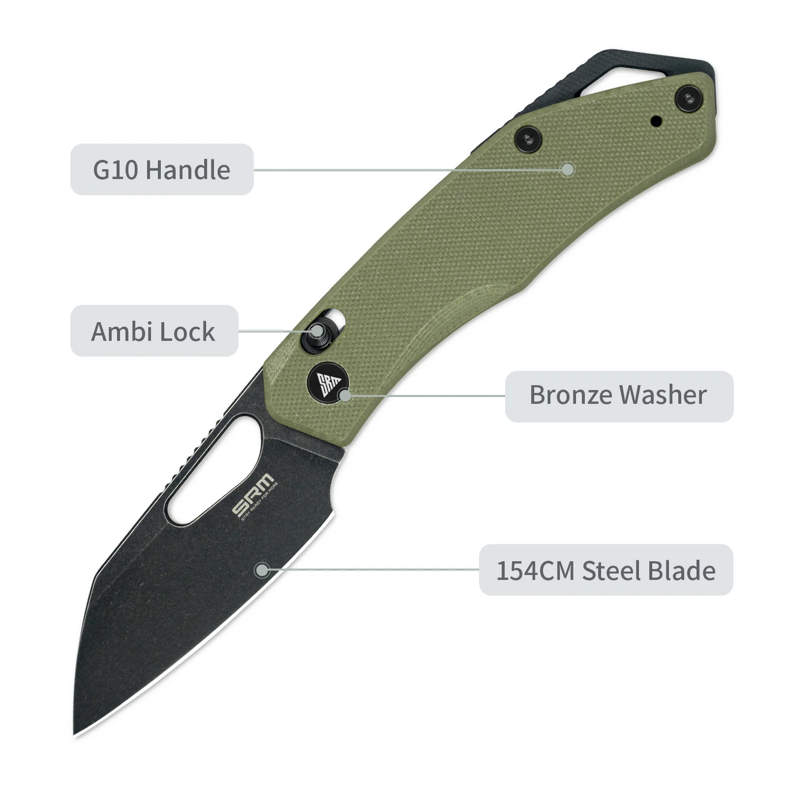 SRM Cub 261M-GP (2.83" 154CM Blade, G10 Handle) - Image 3