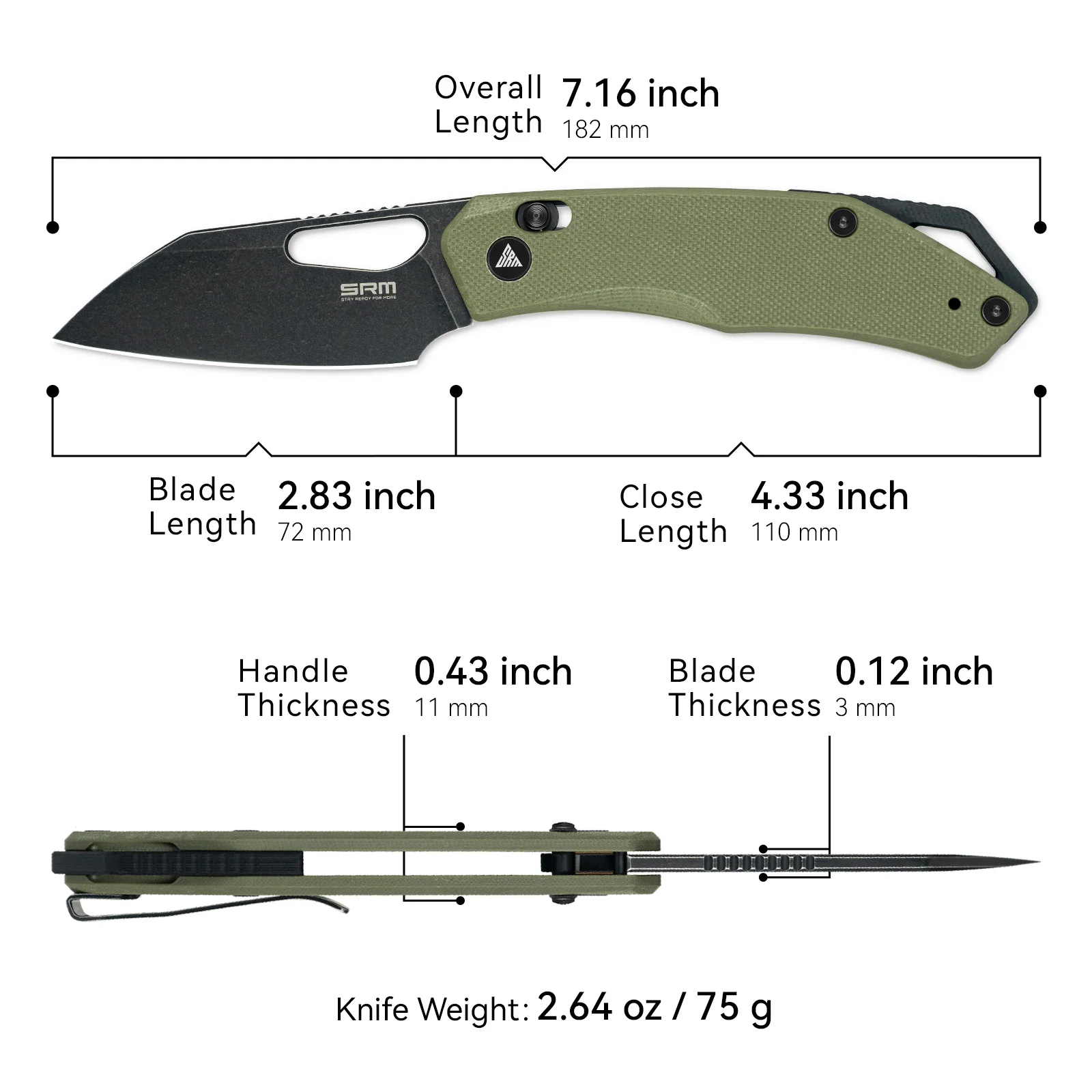 SRM Cub 261M-GP (2.83" 154CM Blade, G10 Handle) - Image 5