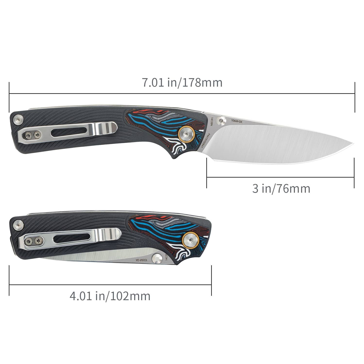SRM Dome 106M-GK (2.99" 14C28N Blade, G10 Handle) - Image 4