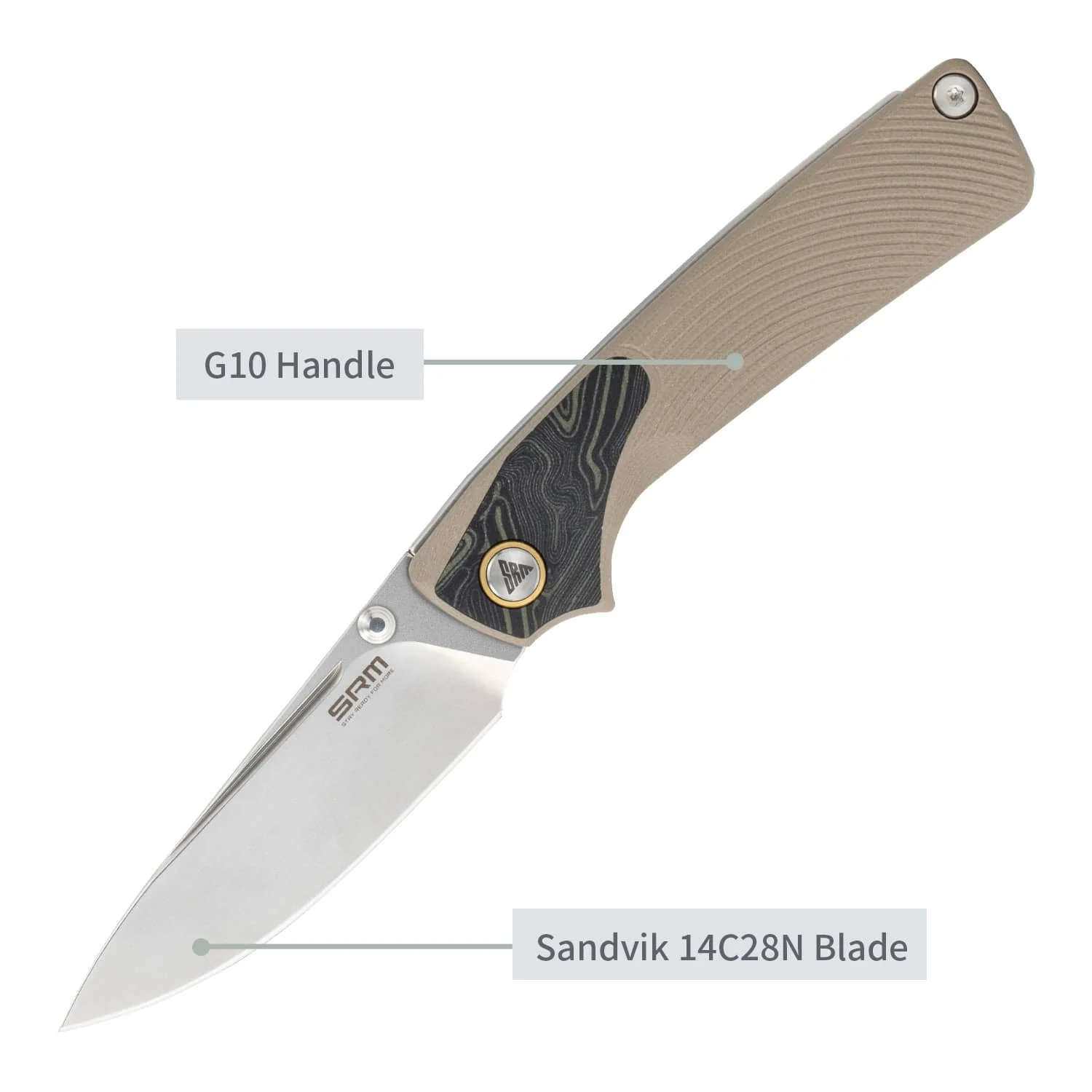 SRM Dome 106M-GW (2.99" 14C28N Blade, G10 Handle) - Image 3