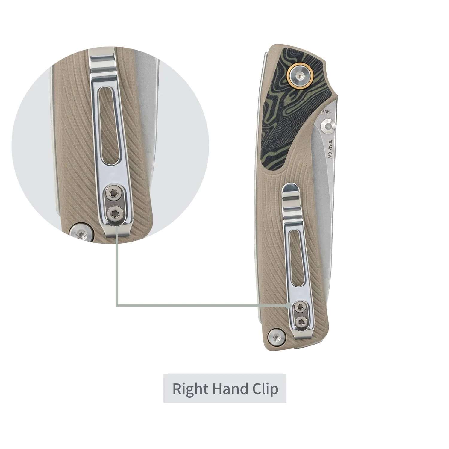 SRM Dome 106M-GW (2.99" 14C28N Blade, G10 Handle) - Image 5