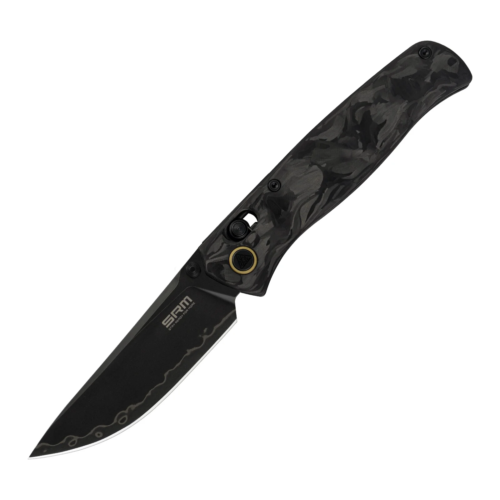 SRM Medal 255L-FB2 (3.2” Laminated 140Cr Steel Blade, Carbon-fiber Handle)