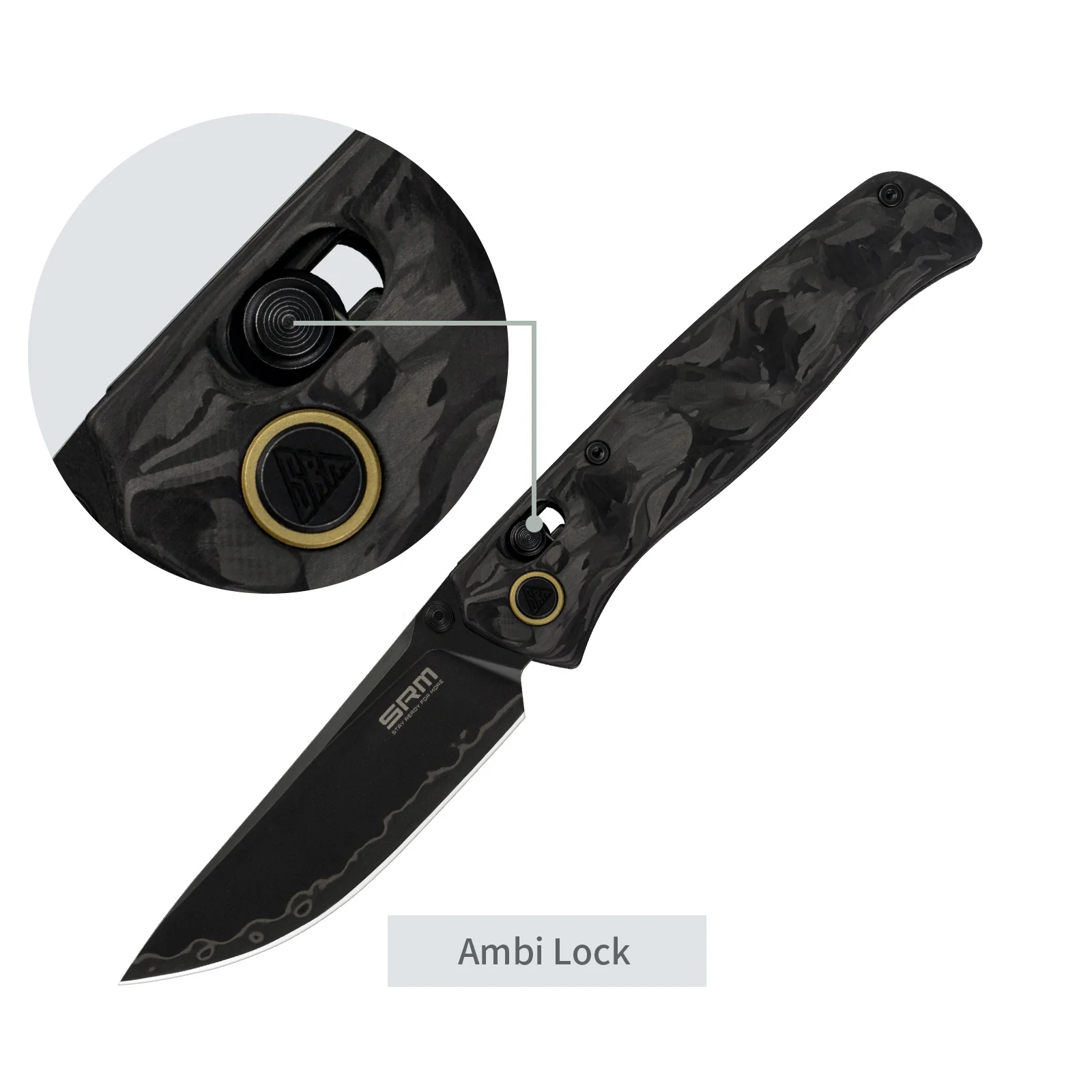 SRM Medal 255L-FB2 (3.2” Laminated 140Cr Steel Blade, Carbon-fiber Handle) - Image 5