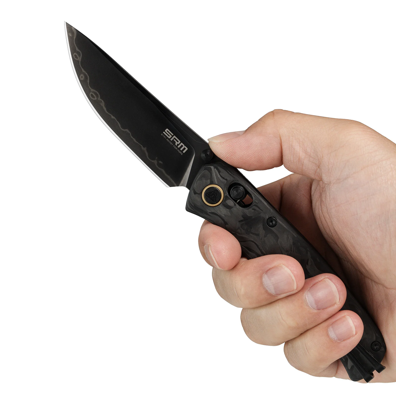 SRM Medal 255L-FB2 (3.2” Laminated 140Cr Steel Blade, Carbon-fiber Handle) - Image 8