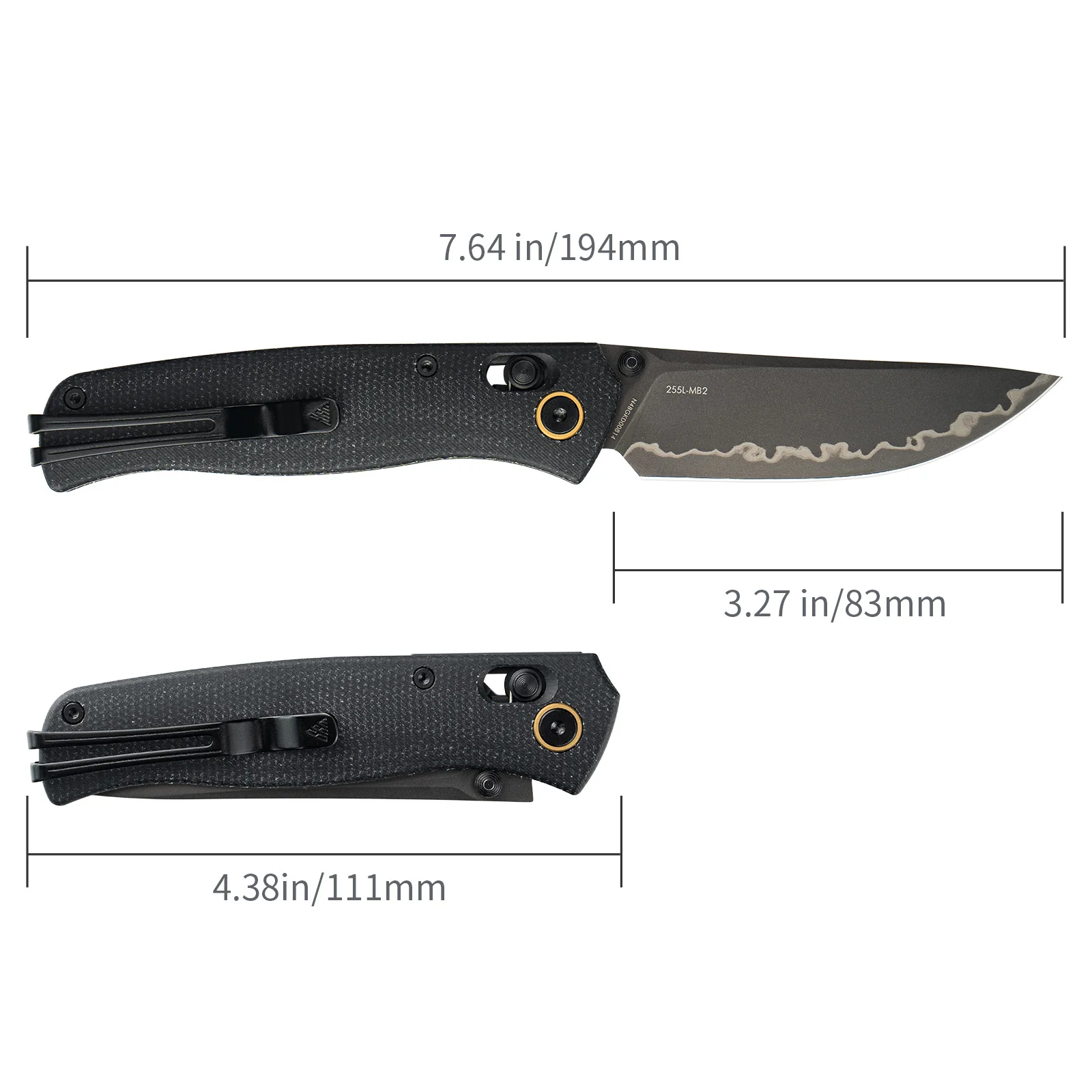 SRM Medal 255L-MB2 (3.2” Laminated 140Cr Steel Blade, Micarta Handle) - Image 7