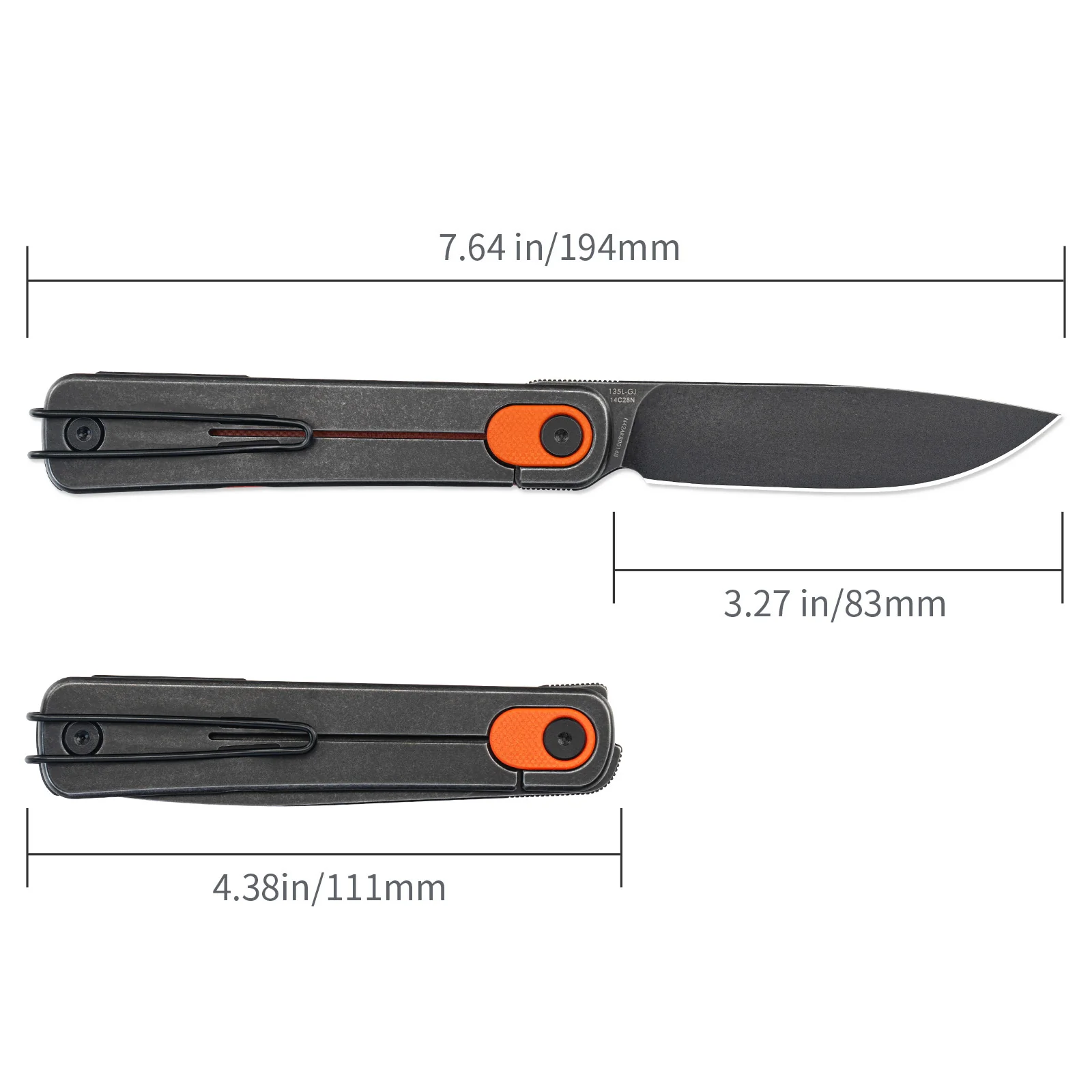 SRM Palfrey 135L-GJ (3.27" 14C28N Blade, G10 Handle) - Image 6