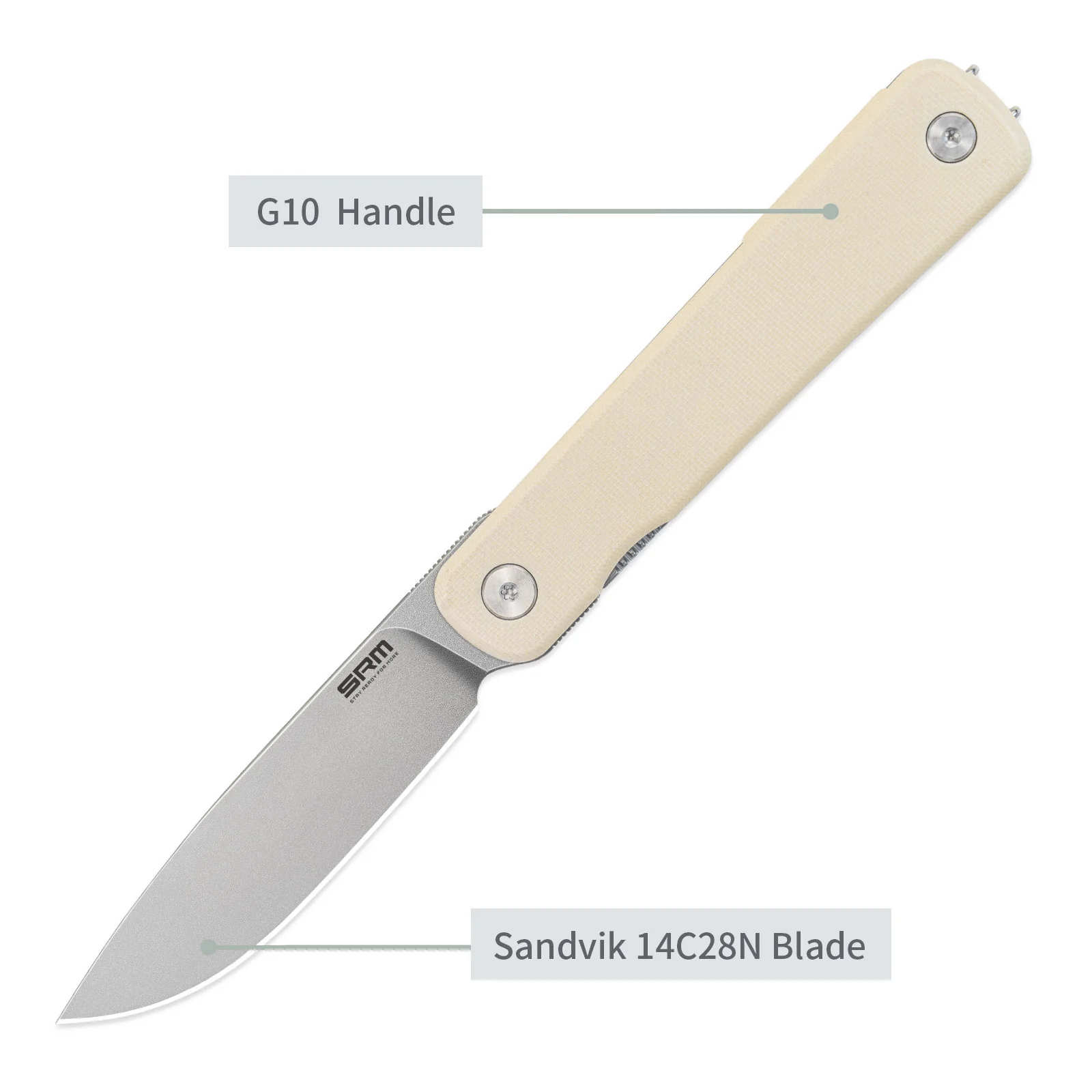 SRM Palfrey 135L-GT (3.27" 14C28N Blade, G10 Handle) - Image 3