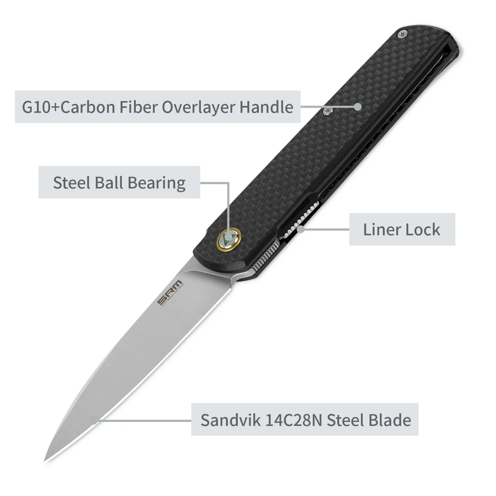 SRM Qrick 408L-KB (3.23“ 14C28N Blade, G10 Handle) - Image 3