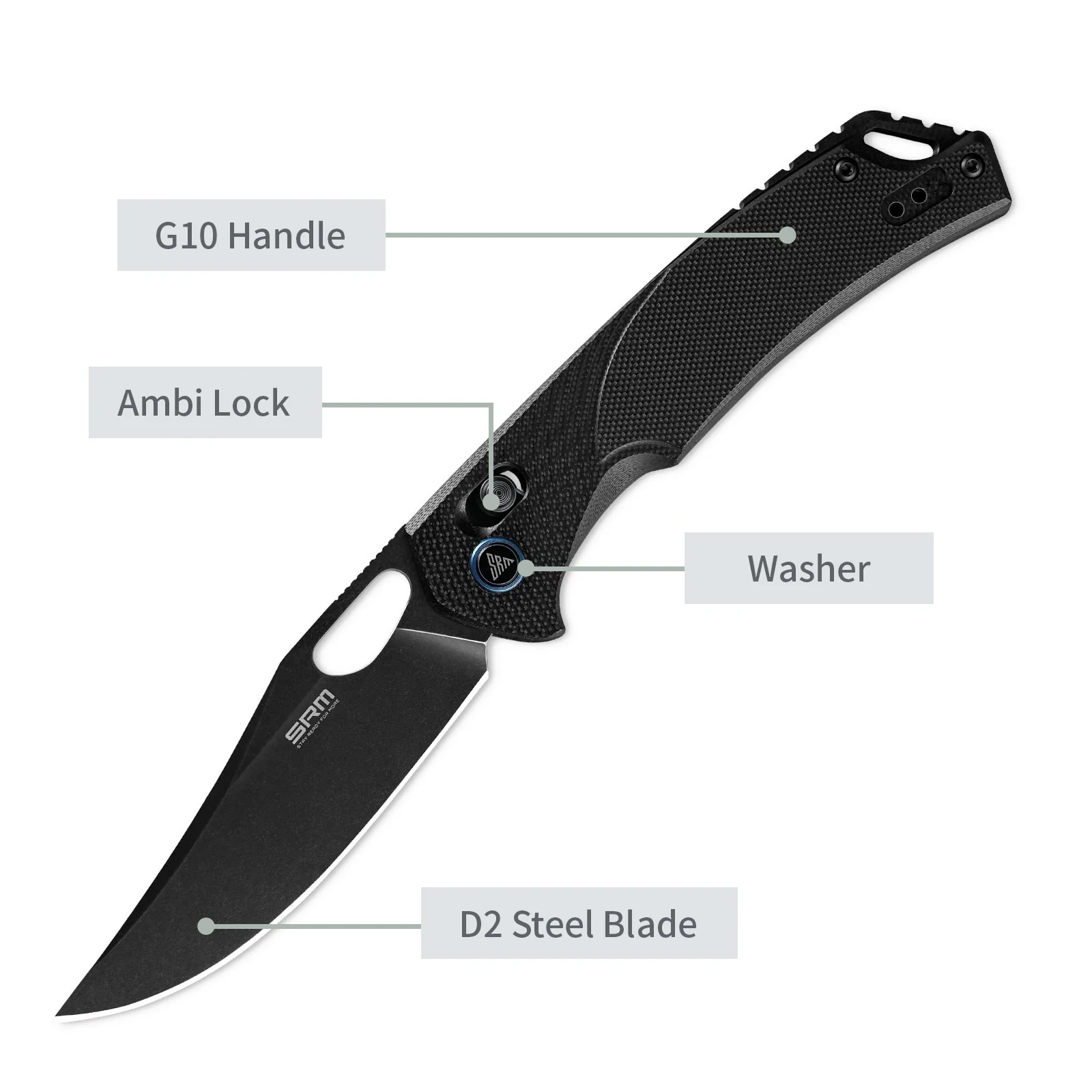 SRM Retriever 9201-GB (3.54" D2 Blade, G10 Handle) - Image 3