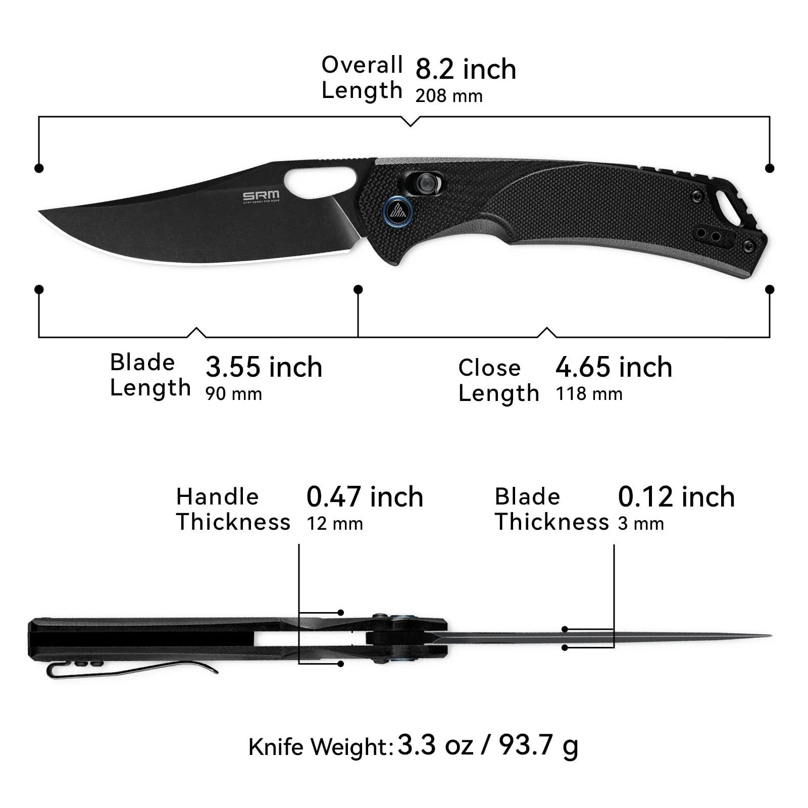 SRM Retriever 9201-GB (3.54" D2 Blade, G10 Handle) - Image 5