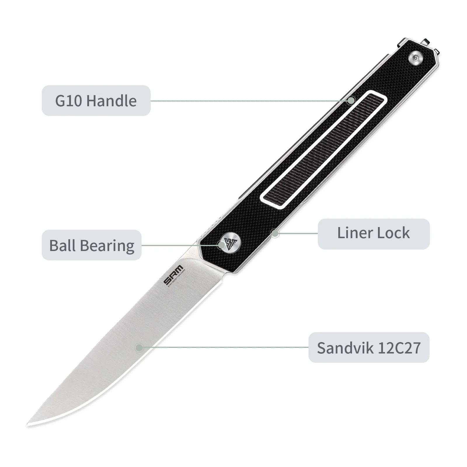 SRM Swift 125L-GB (3.15" 12C27 Blade, G10 Handle ) - Image 3