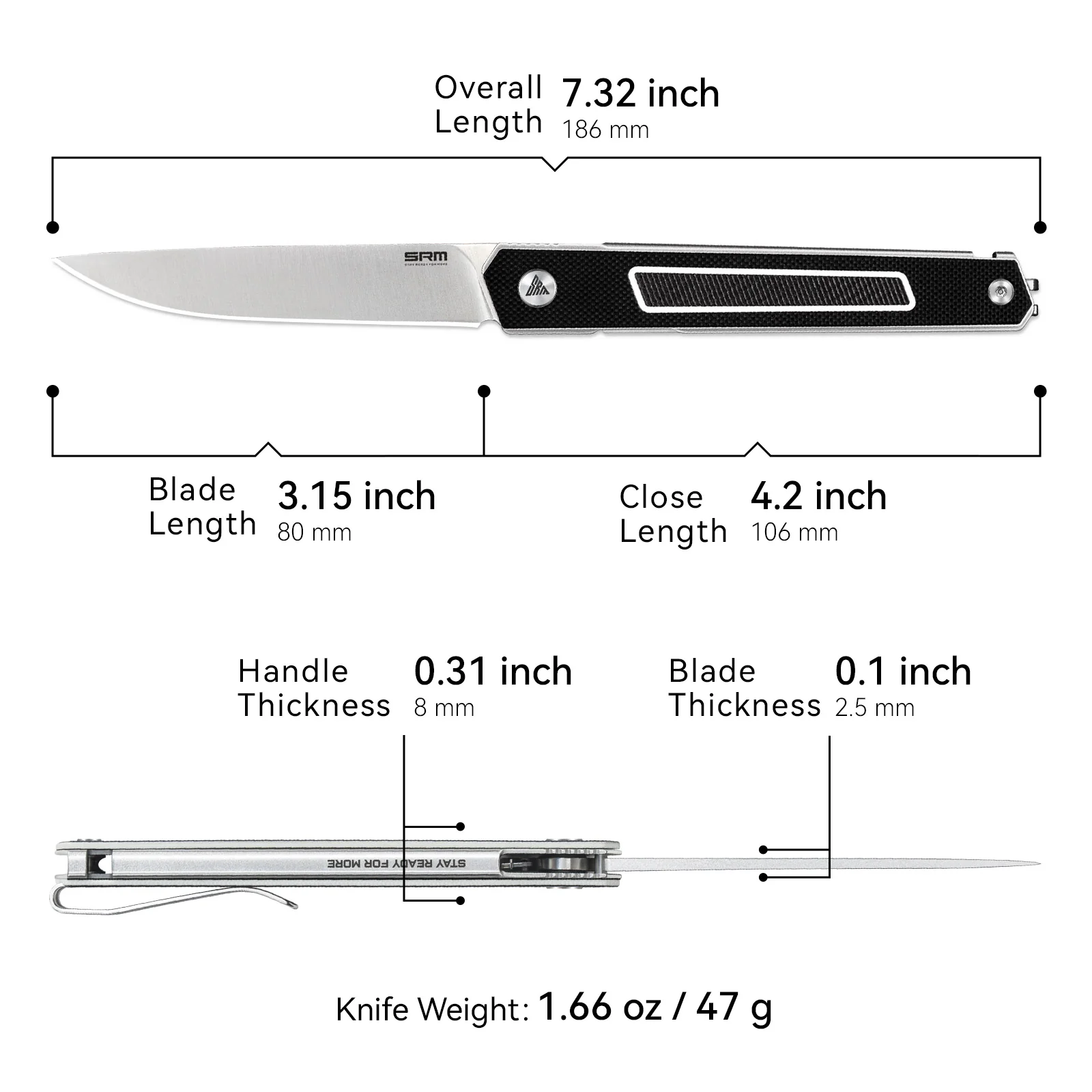 SRM Swift 125L-GB (3.15" 12C27 Blade, G10 Handle ) - Image 6