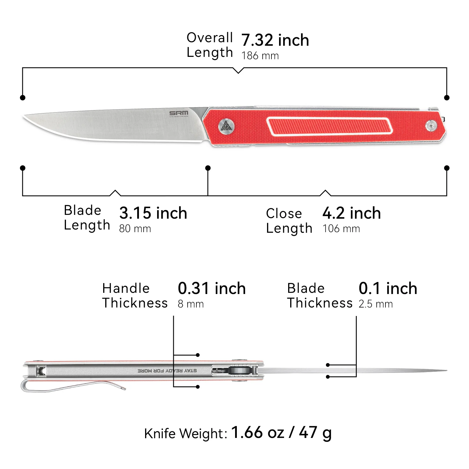 SRM Swift 125L-GR (3.15" 12C27 Blade, G10 Handle) - Image 6
