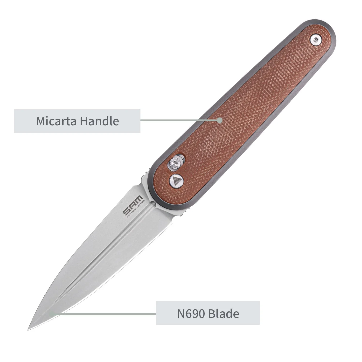 SRM Twin 251MB-MN (2.99" N690 Blade, Micarta Handle) - Image 3